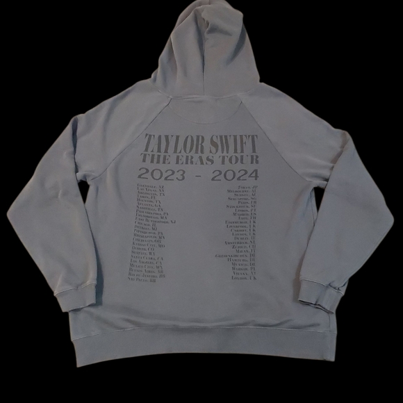 Taylor Swift Sweaters - Taylor Swift The Eras II Tour Washed Blue Hoodie Size M